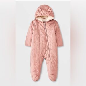 Pink Hooded Baby Bunting